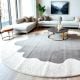 Handcrafted Round Grey Organic Living Room Rug